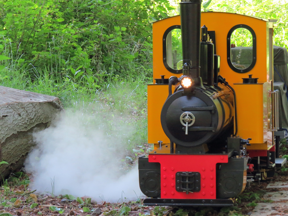 The new headlamp on Feldbahn 0-6-0 'Gentoo 2'