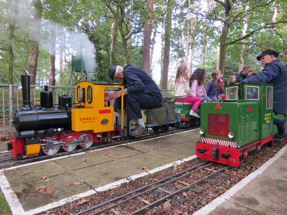 Waiting for the guard to signal the train away.