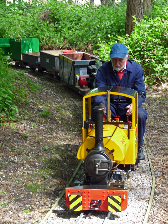 Trainee driver Frank with his first heavy train.
