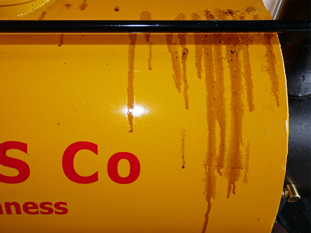 Tiger Stripes on the Stafford steam engine saddle tank