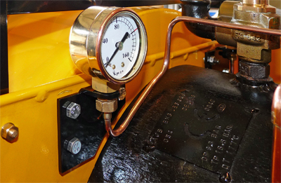 Station Road Steam Stafford Steam Locomotive -Relocated pressure gauge