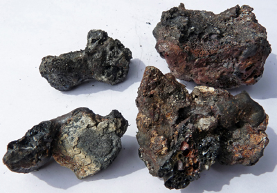 Clinker from the firebox of a model steam engine