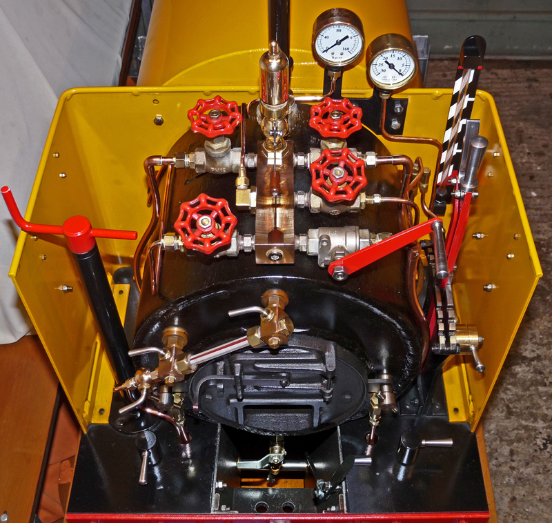 The controls of the Stafford class model steam locomotive