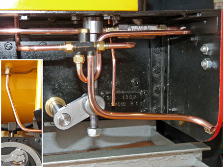 Modified injector system on a Station Road Steam Stafford locomotive